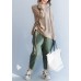 Chunky o neck khaki knit sweat tops fall fashion drawstring knit