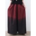 Autumn and winter new drawstring pleated thick wine red pants