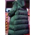 Luxury green winter parkas Loose fitting snow jackets winter hooded zippered coats