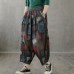 Loose high-waisted jeans children's  red printed wide-leg pants