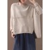 Fashion beige o neck knitted clothes oversize Batwing Sleeve knit sweat tops asymmetric hem