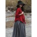 diy red cotton tunics for women bracelet sleeved Plus Size Clothing summer shirt