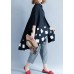 Italian low high design cotton clothes Cotton black prints blouses summer