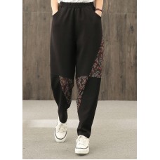 Ethnic style bloomers women's plus size wide leg trousers loose high waist pants