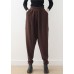 Relaxed and casual Harem Pants  brown trousers in autumn and winter long pants