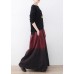 winter red new literary retro drawstring  loose wide leg skirt pants