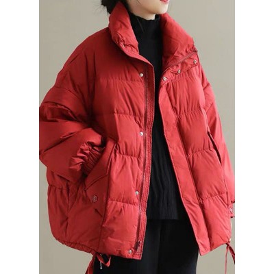 Women Red thick Duck Down Puffer Jacket Winter